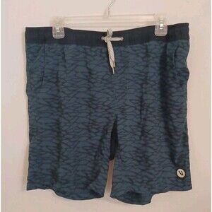 Vuori Shorts Mens M Blue Black Lightweight Athletic Performance Drawstring Waist